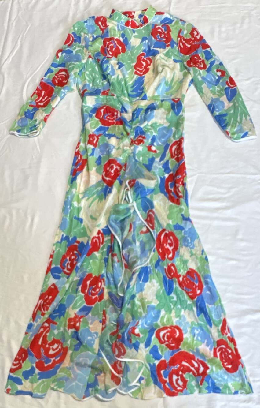 RIXO Lucy Collage Floral Silk Midi Dress